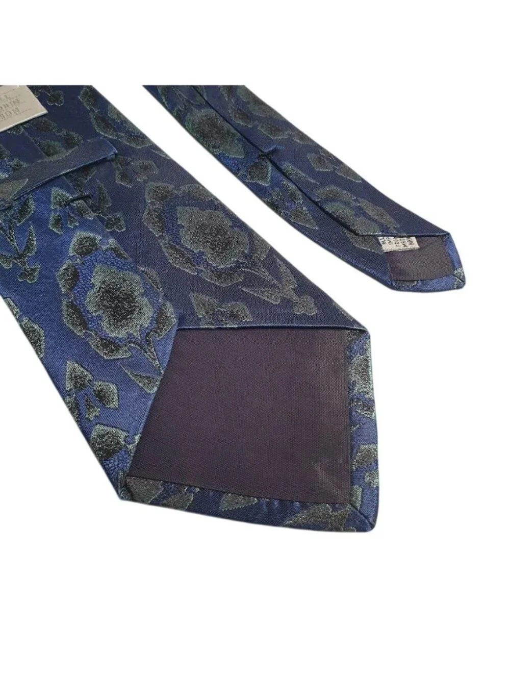 Bill Norris Son Blue Floral Pattern Silk Tie Elegant Men Office Work Accessory